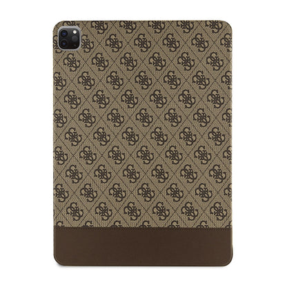 Guess 4G Stripe Allover – dėklas, skirtas iPad Pro 12.9" (2022–2020) (rudos spalvos)