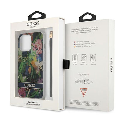 Guess Flower Cord – dėklas iPhone 13 Pro (mėlynas)