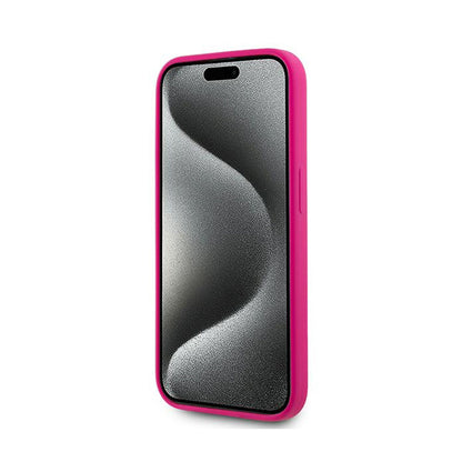 Karl Lagerfeld silikoninis Choupette Head MagSafe – iPhone 15 Pro dėklas (rožinis)