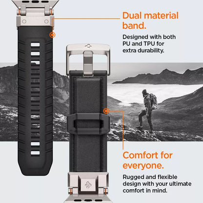 Spigen DuraPro Armor PU – dirželis, skirtas Apple Watch 42/44/45/49 mm (juodas)