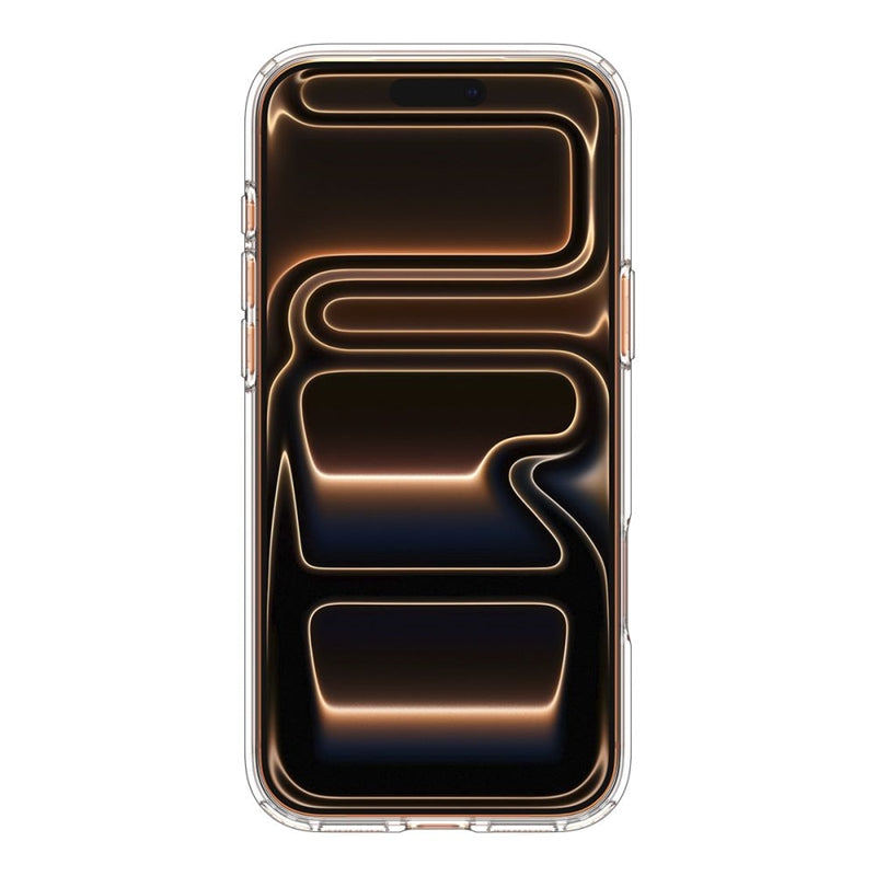 Spigen Ultra Hybrid Mag MagSafe dėklas iPhone 17 Pro Max (Skaidrus/Oranžinis)
