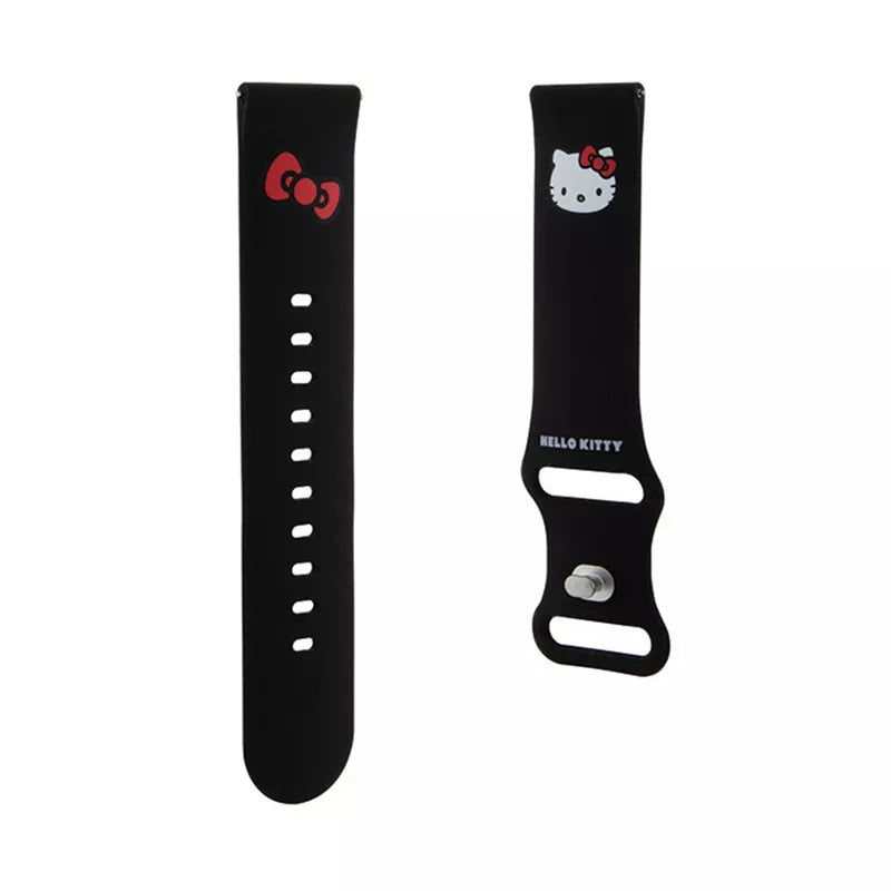 Hello Kitty Silikoninė Kačiuko Galva – Universalus dirželis išmaniajam laikrodžiui 22 mm (juoda)
