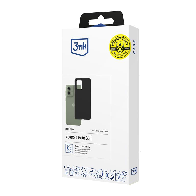 3mk Matt Case – dėklas Motorola Moto G55 5G (juodas)