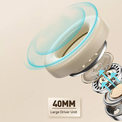 WEKOME M11 Enjoyer serija – belospalvės bevielės ausinės ant ausies su „Bluetooth V5.3 ANC“ technologija