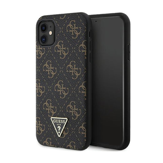 Guess 4G Triangle Metal Logo - dėklas, skirtas iPhone 11 (juodas)