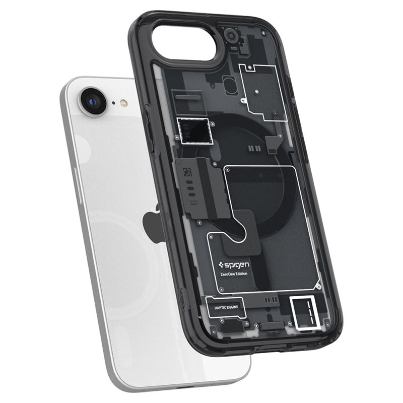 Spigen Ultra Hybrid Mag MagSafe - Dėklas iPhone 17e / 16e (Zero One Black)