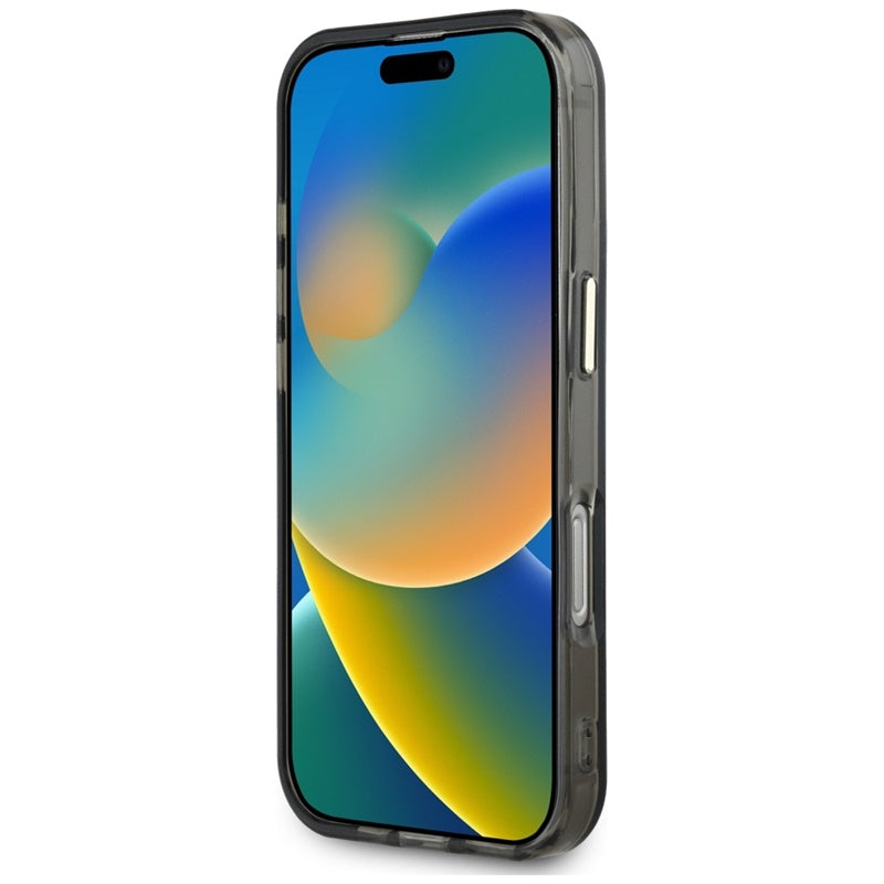 Guess IML metalinis kalnų logotipo dėklas su MagSafe, skirtas „iPhone 16 Pro Max“ (juodas)