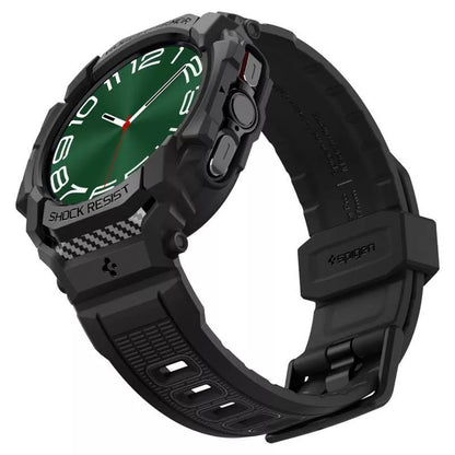 Spigen Rugged Armor Pro - Dirželis + Dėklas, skirtas Samsung Galaxy Watch Ultra 47 mm (2025/2024) (Matinė Juoda)