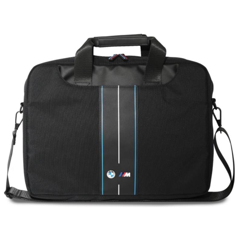 BMW Nylon Mėlyna Juosta – Nešiojamojo kompiuterio krepšys 16" (Juodas)