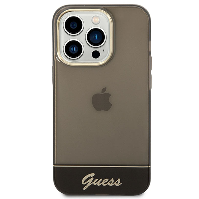Guess Translucent – Dėklas, skirtas iPhone 14 Pro Max (juodas)