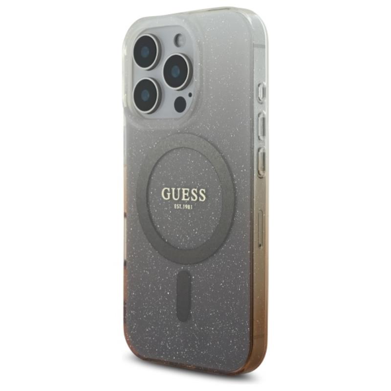Guess IML Žėrintis Gradientinis MagSafe dėklas iPhone 16 Pro Max (Ruda)