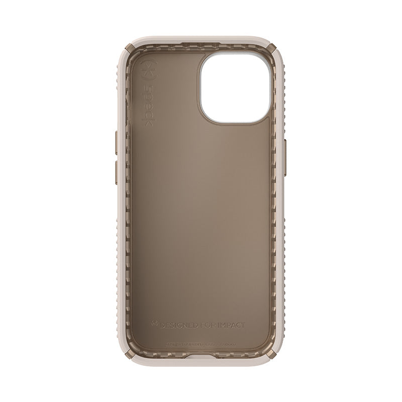 Speck Presidio2 Grip – dėklas iPhone 16e / iPhone 15 / iPhone 14 / iPhone 13 (Bleached Bone / Heirloom Gold / Hazel Brown)