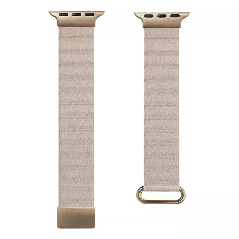 Crong Eclipse – odinė magnetinė apyrankė, skirta Apple Watch 38/40/41/42 mm (smėlio spalvos)