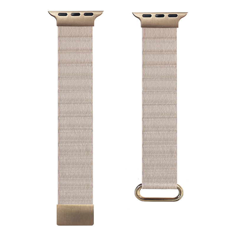 Crong Eclipse – Magnetinė odinė juosta Apple Watch 38/40/41/42mm (Smėlio spalvos)