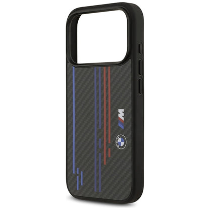 BMW M Kevlar linijos ir logotipas MagSafe - iPhone 17 Pro dėklas (juodas)