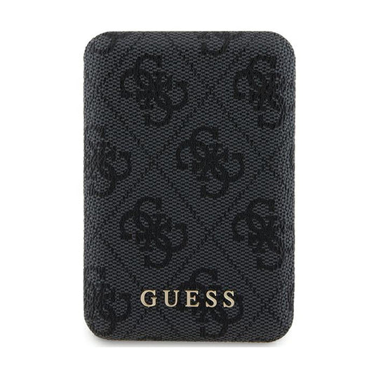 Guess 4G Leather Metal Logo MagSafe – indukcinis 5000 mAh 15W MagSafe galios bankas (juodas)