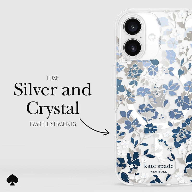 Kate Spade New York Apsauginis "Gems MagSafe" – dėklas "iPhone 16" (žiedų mėlyna)