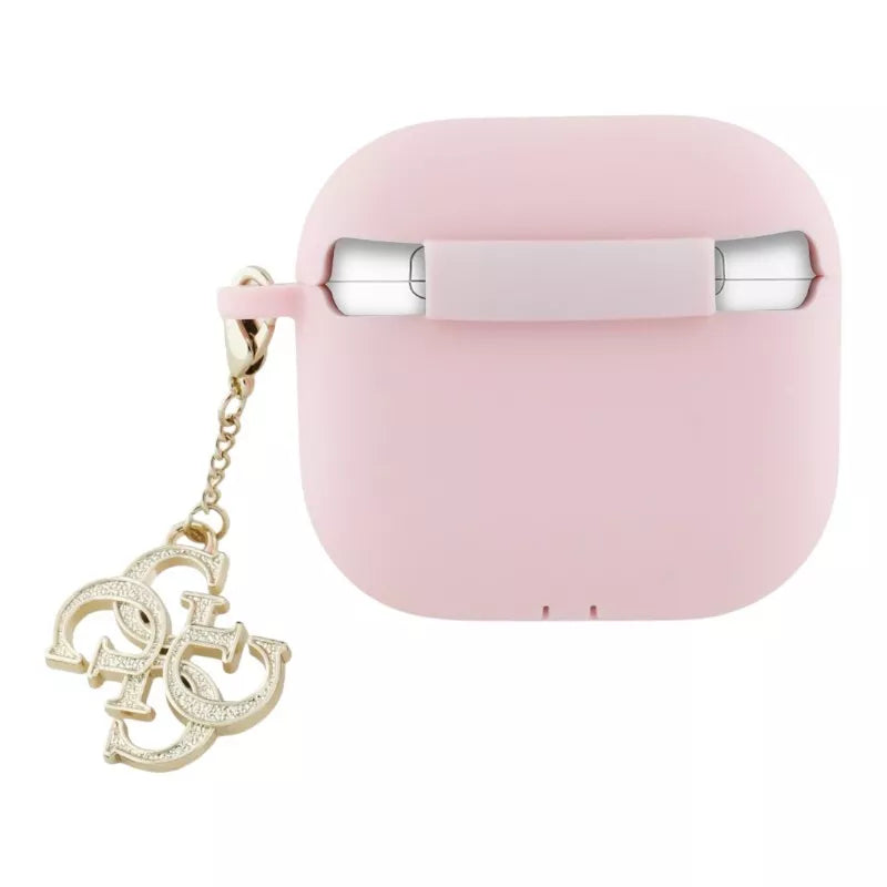 Guess Silicone 4G Charm – „AirPods 4“ dėklas (rožinis)