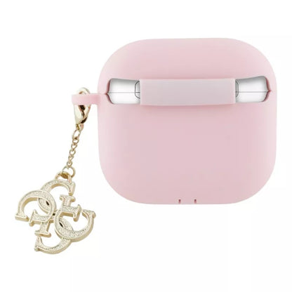 Guess Silicone 4G Charm – „AirPods 4“ dėklas (rožinis)