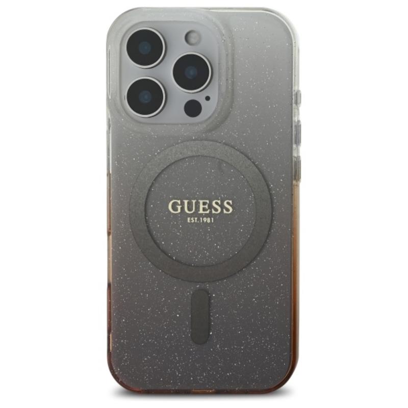 Guess IML Žėrintis Gradientinis MagSafe dėklas iPhone 16 Pro Max (Ruda)