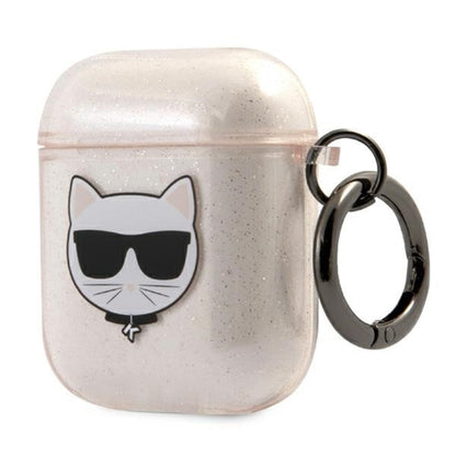 Karl Lagerfeld Choupette Head Glitter – dėklas, skirtas „Airpods“ (aukso spalvos)