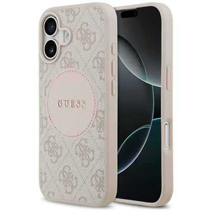 Guess 4G Circle Classic Logo MagSafe - Dėklas iPhone 17 (rožinis)