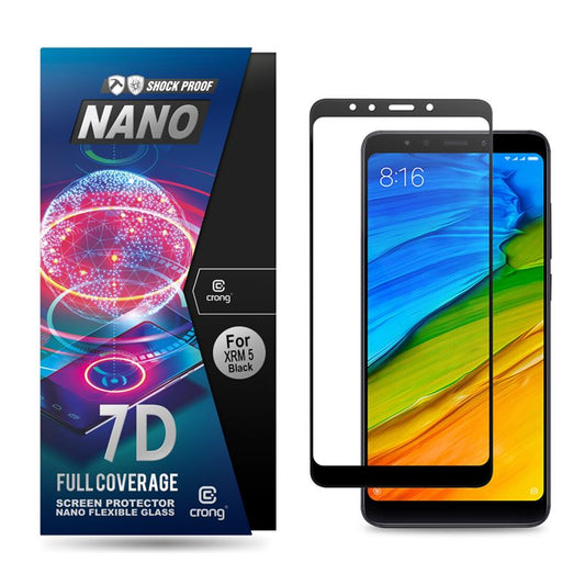 Crong 7D Nano Lankstus stiklas – visišką ekraną dengiantis hibridinis ekrano apsauga 9H Xiaomi Redmi 5