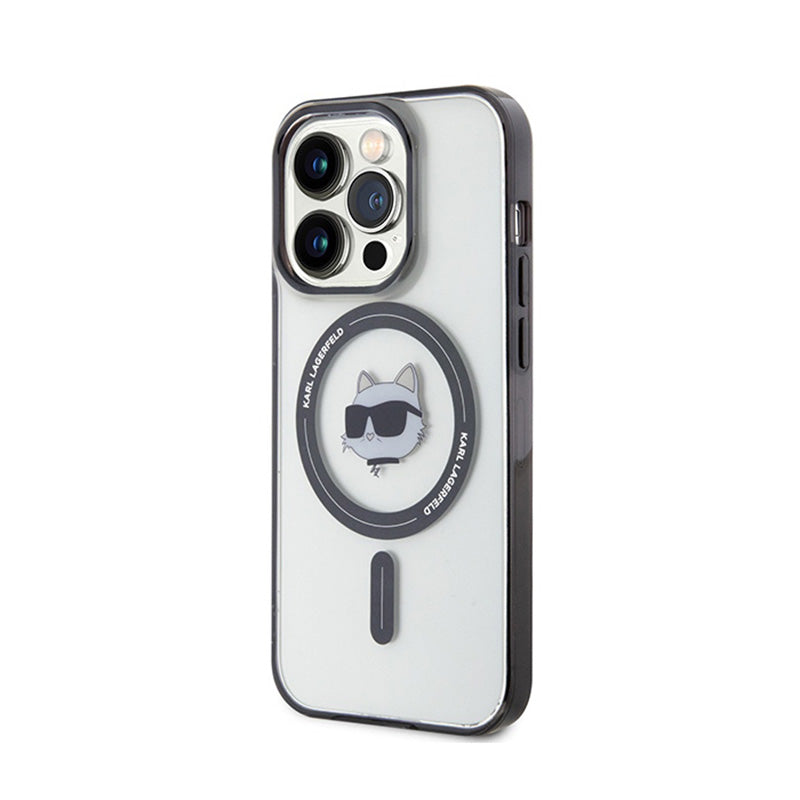 Karl Lagerfeld IML Choupette Head MagSafe - „iPhone 15 Pro Max“ dėklas (permatomas)