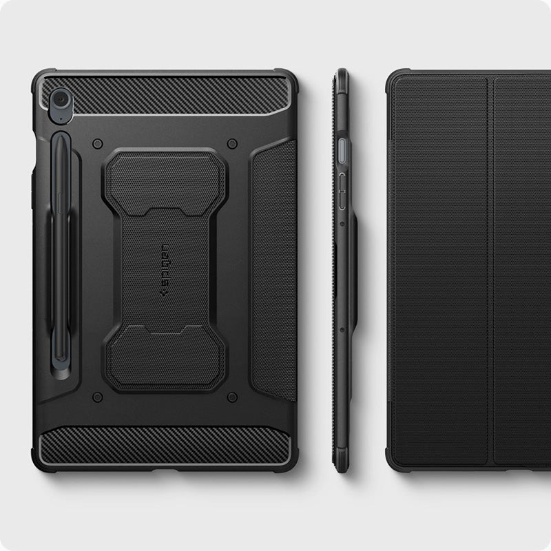 Spigen Rugged Armor Pro - Dėklas, skirtas Samsung Galaxy Tab S10 Lite / Tab S9 FE 10.9" X400 / X406B / X510 / X516B (Juodas)