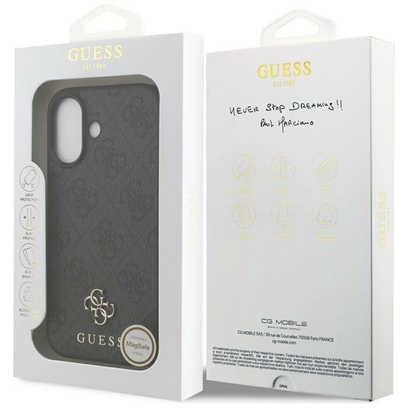 Guess 4G Small 4G ir Classic MagSafe dėklas iPhone 17 (juodas)