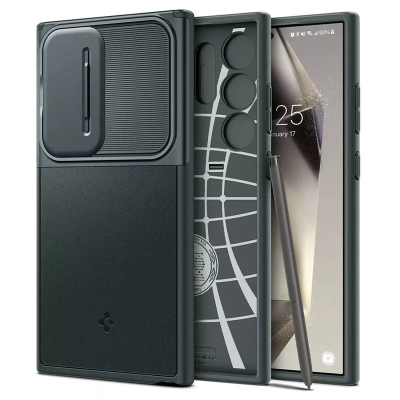 Spigen Optik Armor – dėklas, skirtas „Samsung Galaxy S24 Ultra“ (Abysso žalios spalvos)