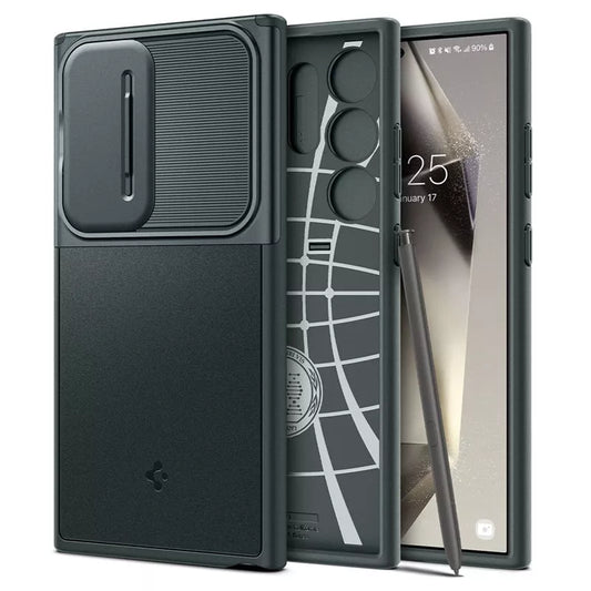 Spigen Optik Armor – dėklas, skirtas „Samsung Galaxy S24 Ultra“ (Abysso žalios spalvos)