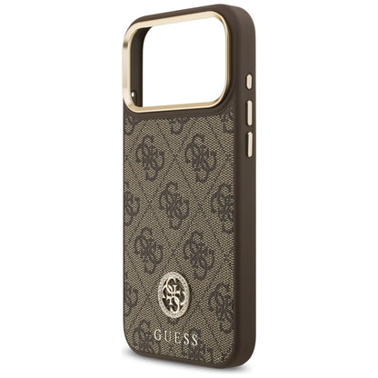 Guess 4G Strass Logo MagSafe - Dėklas iPhone 17 Pro Max (Ruda)