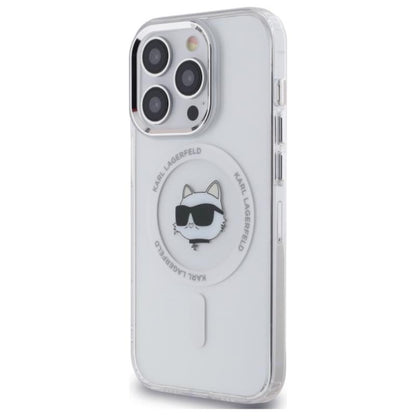 Karl Lagerfeld IML Metal Choupette Head MagSafe – Dėklas, skirtas iPhone 14 Pro (baltas)
