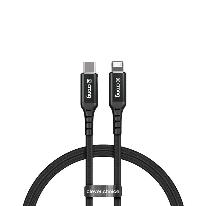 Crong Armor Link – USB-C „Lightning“ MFi pintas laidas 150 cm (juodas)