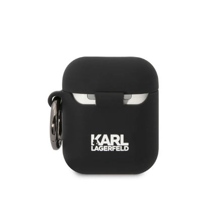 Karl Lagerfeld Silicone NFT Karl Head 3D – AirPods 1/2 kartų dėklas (juodas)