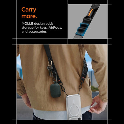 Spigen DA30M Dirželis Per Petį Crossbody – Universalus telefono dirželis / raištis (juodas)