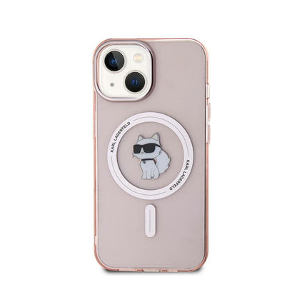 Karl Lagerfeld IML Choupette MagSafe – dėklas, skirtas iPhone 12 / iPhone 12 Pro (rožinis)