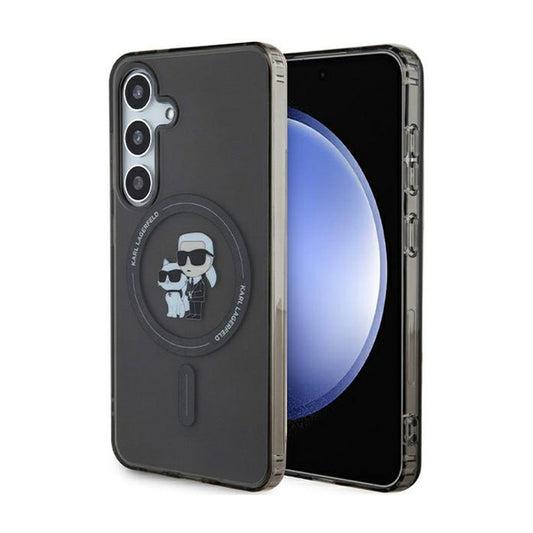 Karl Lagerfeld IML Karl & Choupette Glitter MagSafe - Samsung Galaxy S24 dėklas (juodas)