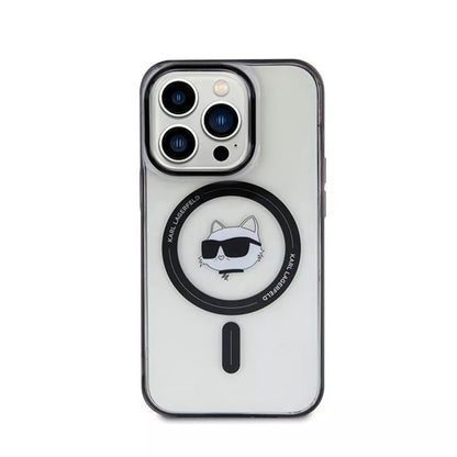 Karl Lagerfeld IML Choupette Head MagSafe - „iPhone 15 Pro Max“ dėklas (permatomas)