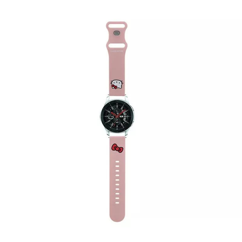 Hello Kitty Silikoninė Kitty Galva – universalus laikrodžio dirželis 22 mm (rožinis)