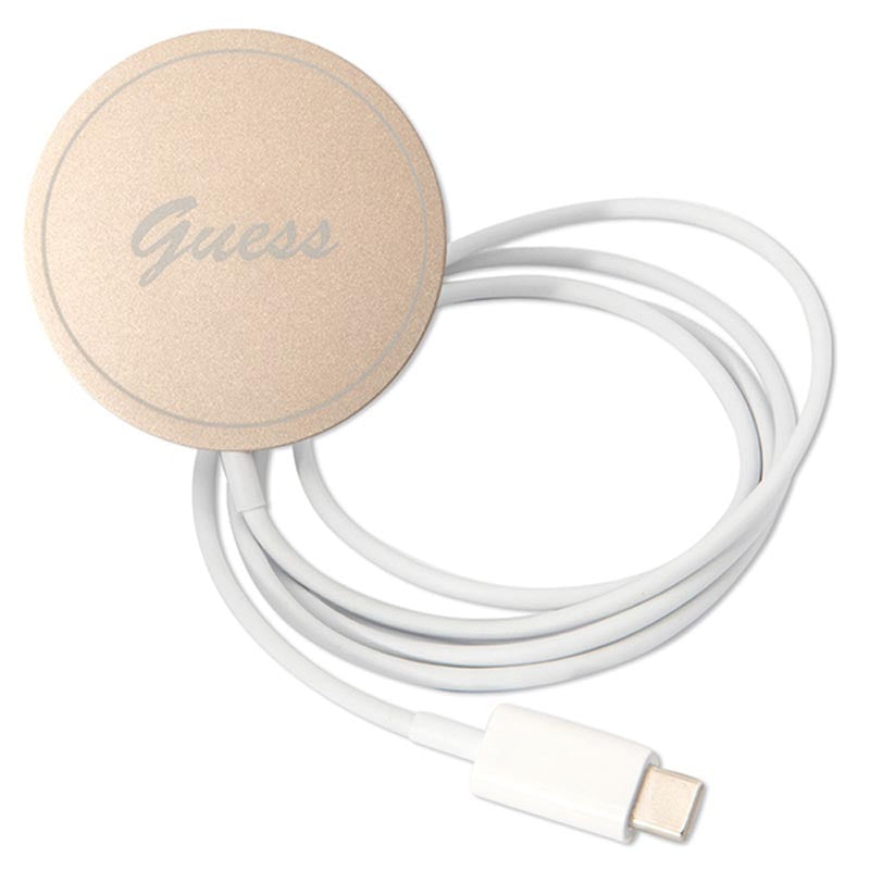 Guess rinkinys „Bundle Pack MagSafe 4G“ – dėklo, skirto „iPhone 11“, ir „MagSafe“ įkroviklio rinkinys (juodas / auksinis)
