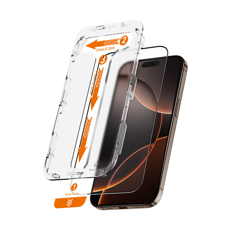 Crong EasyShield 2 pakuotės – grūdintas stiklas, skirtas „iPhone 16 Pro Max“ (2 vnt.)