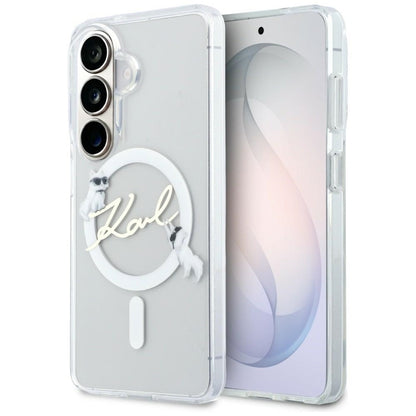 Karl Lagerfeld IML KC Script MagSafe - Samsung Galaxy S26 dėklas (Skaidrus)