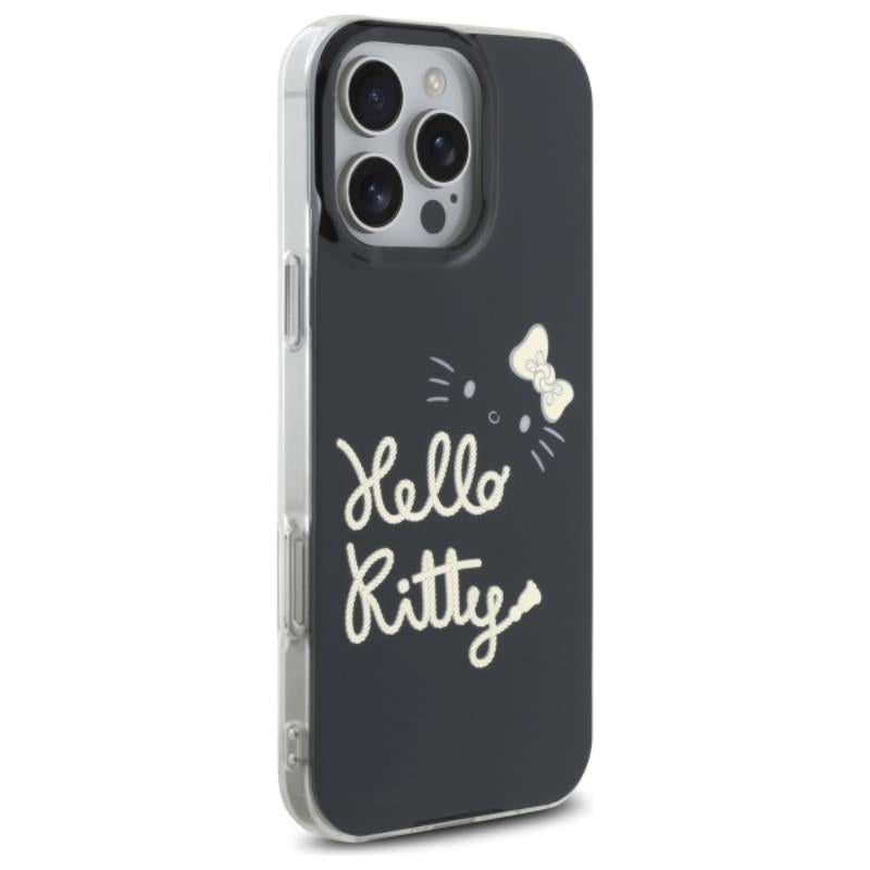 Hello Kitty IML Golden Diva MagSafe – „iPhone 16 Pro Max“ dėklas (juodas)