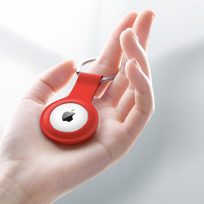Crong silikoninis dėklas su raktų pakabuku – apsauginis dėklas Apple AirTag raktų pakabukui (raudonas)