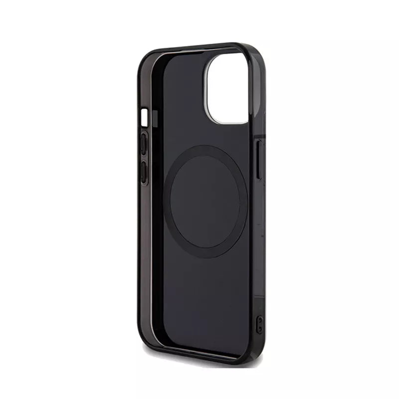 Mercedes Double Layer Crossed Lines MagSafe - iPhone 15 dėklas (juodas)