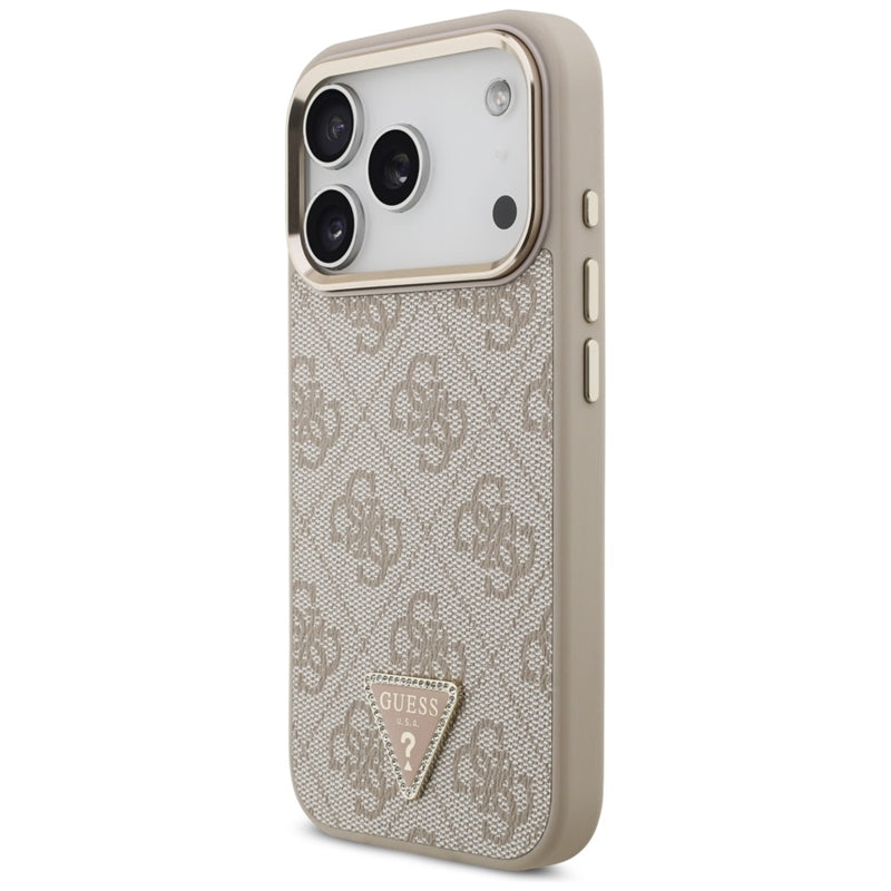 Guess 4G Triangle Logo MagSafe - Dėklas iPhone 17 Pro (rožinis)