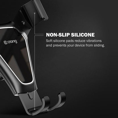 Crong Gravity Automatinis automobilinis laikiklis – Gravitacinis telefonų laikiklis 4.7"-6.5" (juodas)