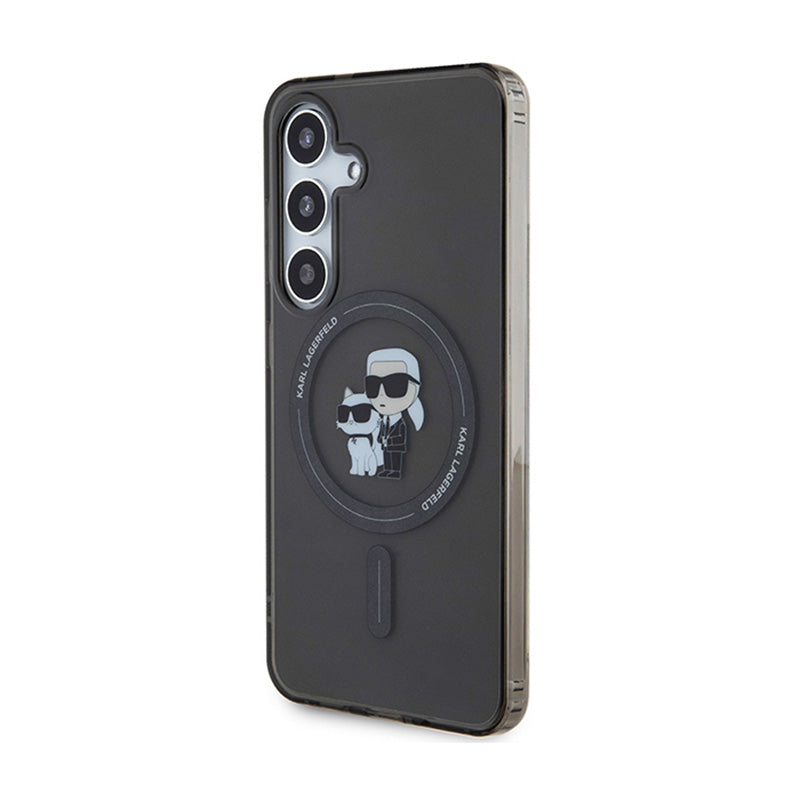 Karl Lagerfeld IML Karl & Choupette Glitter MagSafe - Samsung Galaxy S24 dėklas (juodas)
